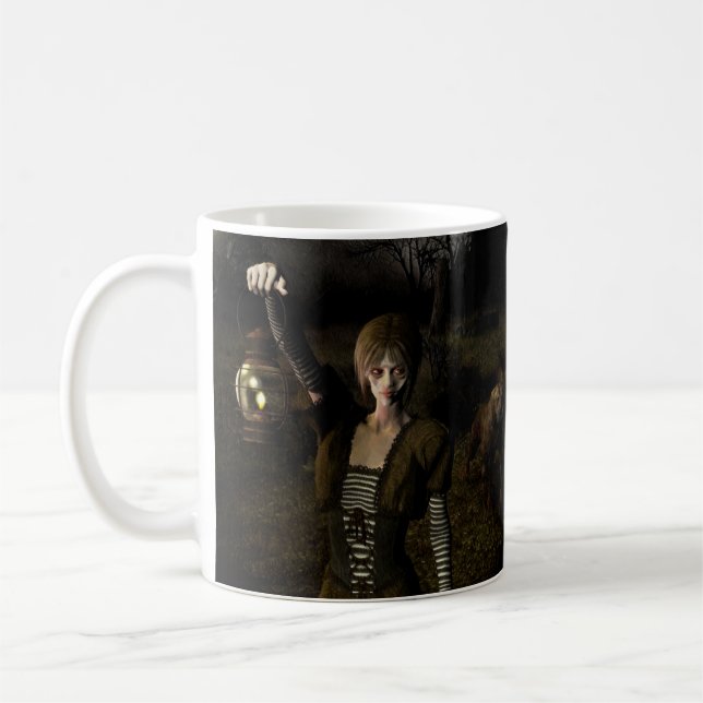 Thin female carrying lamp kaffemugg (Vänster)