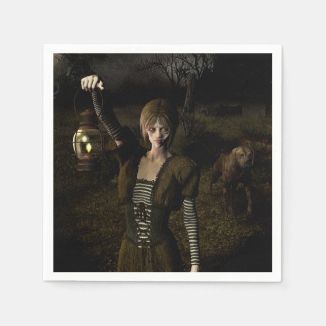 Thin female carrying lamp pappersservett (Framsidan)