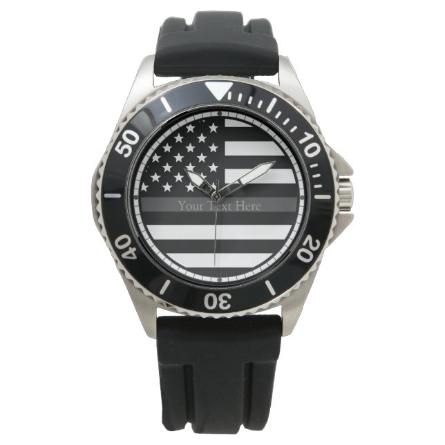 Thin Grått Line Armbandsur (Framsida)