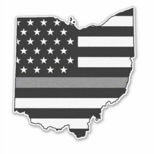 Thin Grått Line Flagga Ohio Klistermärken