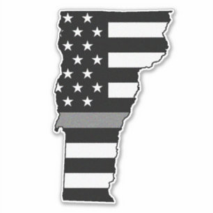 Thin Grått Line Flagga Vermont Klistermärken