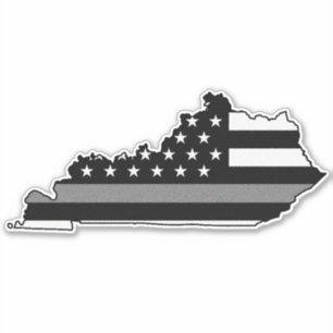 Thin Gray Line Flag Kentucky Klistermärken