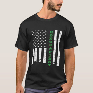 Thin Grönt Line American Flagga Usa Hoodie T Shirt