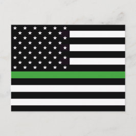 THIN GRÖNT LINE FLAGGA VYKORT