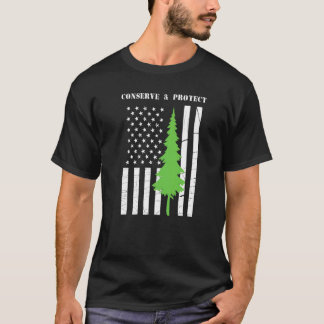 Thin Grönt Line Förenta staterna Flagga T Shirt