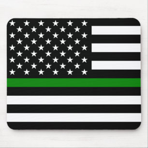 Thin Grönt Line Militär & Veterans American Flagga Musmatta