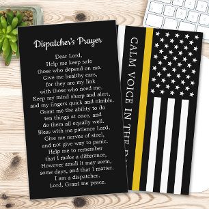 Thin Guld Line 911 Dispatcher Prayer Bulk Busines Visitkort