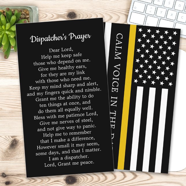 Thin Guld Line 911 Dispatcher Prayer Bulk Busines Visitkort (Skapare uppladdad)