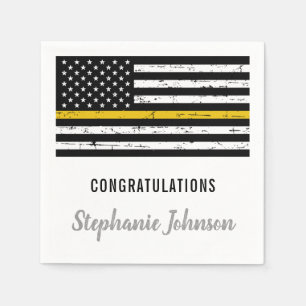 Thin Guld Line 911 Polisen Dispatcher Party Pappersservett