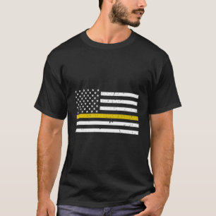 Thin Guld Line Dispatcher 911 Police Dispatch T Shirt