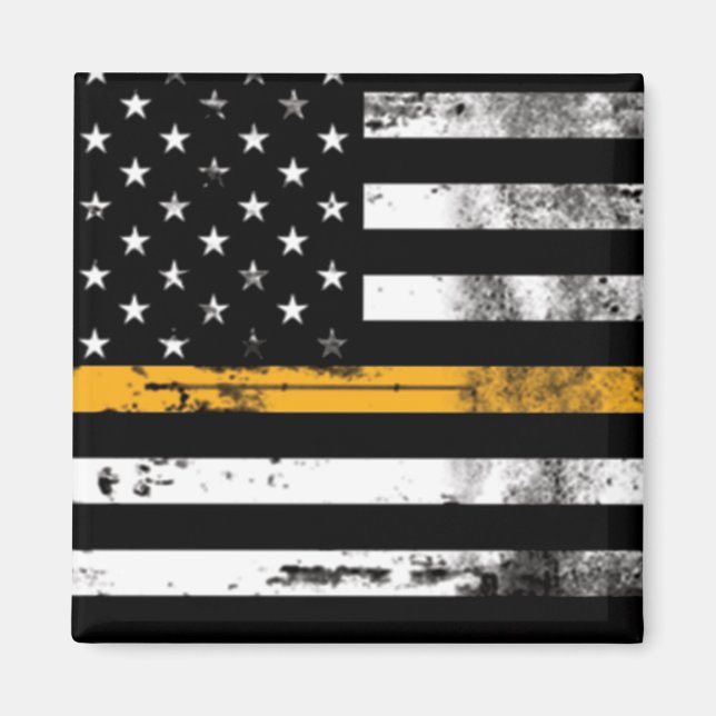 Thin Guld Line Flagga Dispatcher Magnet (Framsidan)