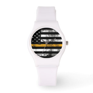 Thin Guld Line Flagga Dispatcher Women's Watch Armbandsur