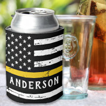 Thin Guld Line Flagga Personlig 911 Dispatcher