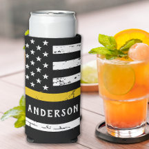 Thin Guld Line Flagga Personlig 911 Dispatcher