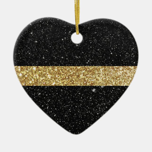 Thin Guld Line Glitter Julgransprydnad Keramik (Framsidan)