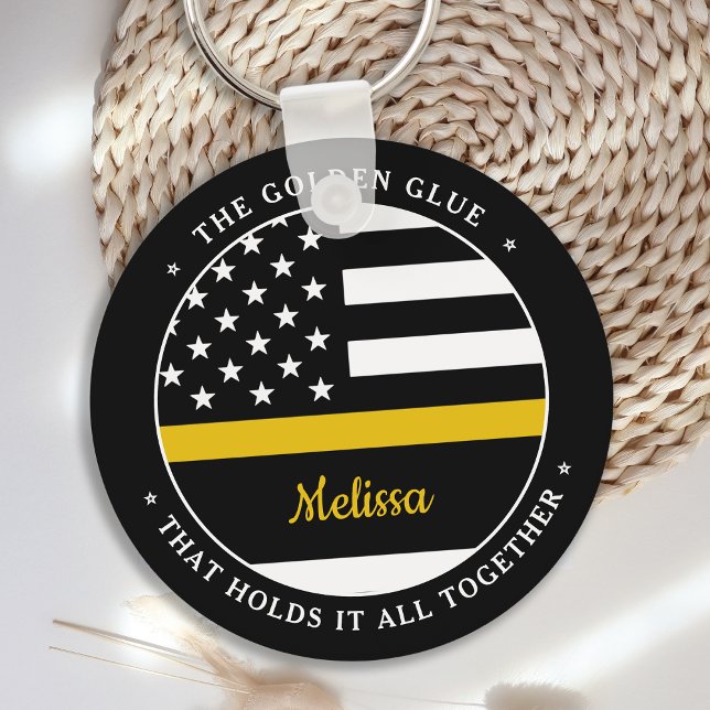 Thin Guld Line Personlig 911 Dispatcher Nyckelring (Skapare uppladdad)