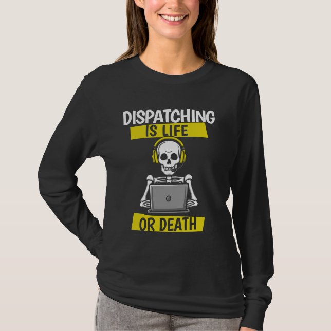 Thin Guld Line Skeleton Police Gult Akut Di T Shirt (Framsida)