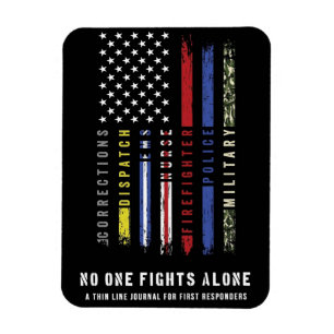 "Thin Line Flagga First Responders" Flexible Magne Magnet