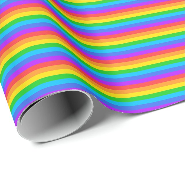 Thin Rainbow Rand Wrapping Papprare Presentpapper (Rullad Hörn)
