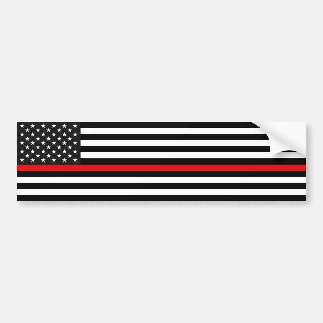 Thin Red Line American Flagga Bildekal (Framsidan)