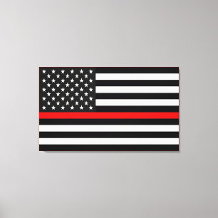 Thin Red Line American Flagga Canvastryck
