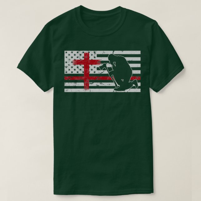 Thin Red Line American Flagga Firefighter Ax Firem T Shirt (Design framsida)