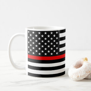 Thin Red Line American Flagga Kaffemugg