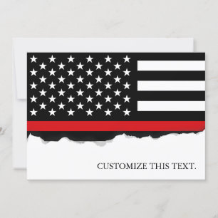 Thin Red Line American Flagga Kort