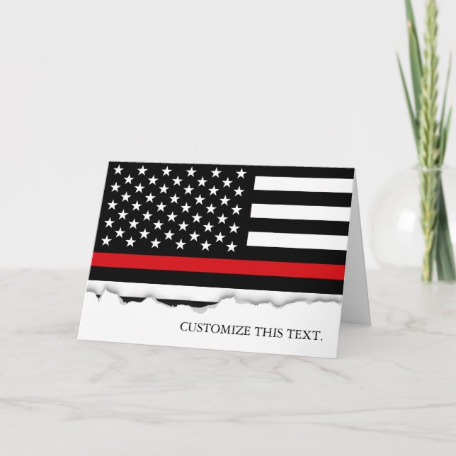 Thin Red Line American Flagga Kort (Framsida)