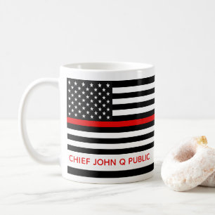 Thin Red Line American Flagga Namn-mall Kaffemugg