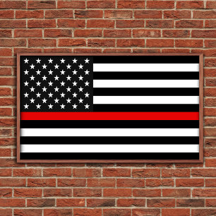 Thin Red Line American Flagga Poster