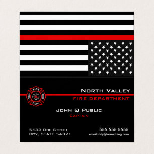 Thin Red Line American Flagga QR-kod Visitkort