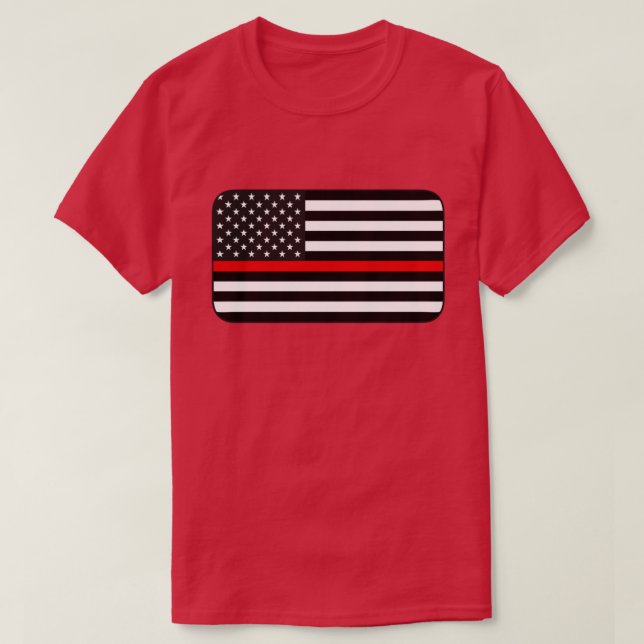 Thin Red Line American Flagga Tee Shirt (Design framsida)