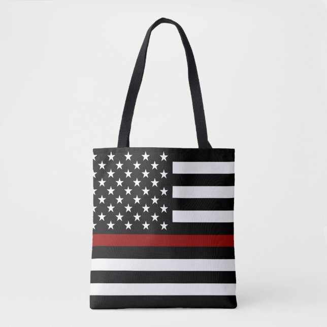 Thin Red Line American Flagga Tygkasse (Framsida)
