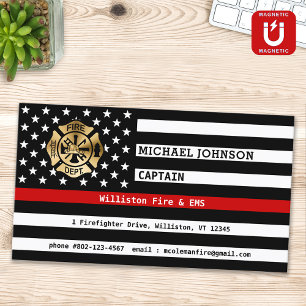 Thin Red Line Anpassningsbar Fireman Fire Departme Magnetiska Visitkort