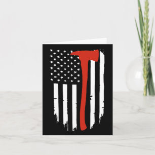 Thin Red Line Ax American Flagga Patriot Firefight Kort