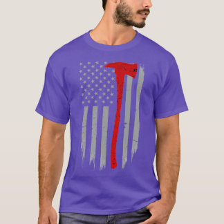 Thin Red Line Ax Firefighter Flagga T Shirt