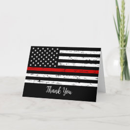 Thin Red Line Fire Departmen Firefighter Tack Kort