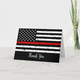 Thin Red Line Fire Departmen Firefighter Tack Kort
