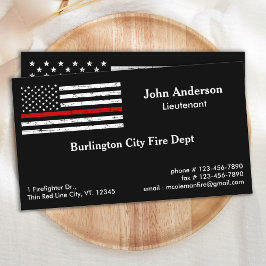 Thin Red Line Fire Department Firefighter Visitkort