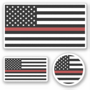Thin Red Line Firefighter America Flagga Fire Rädd Klistermärken