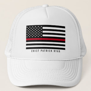 Thin Red Line Firefighter American Flagga Monogram Keps