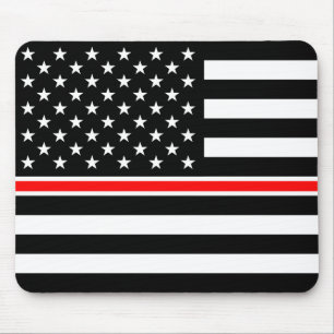 Thin Red Line Firefighter American Flagga Musmatta