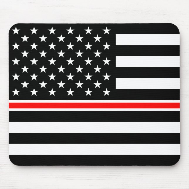 Thin Red Line Firefighter American Flagga Musmatta (Framsidan)
