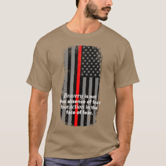 Thin Red Line Firefighter American Flagga Patriot T Shirt