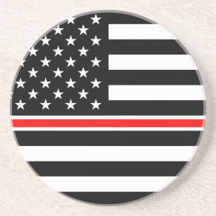 Thin Red Line Firefighter American Flagga Underlägg