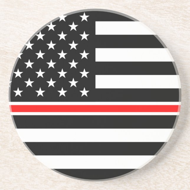 Thin Red Line Firefighter American Flagga Underlägg (Framsidan)