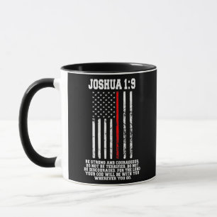 Thin Red Line Firefighter Bible Verse Christian  Mugg