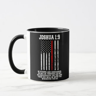 Thin Red Line Firefighter Bible Verse Christian Mugg