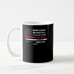 Thin Red Line Firefighter Bible Verse Isaiah 432 U Kaffemugg